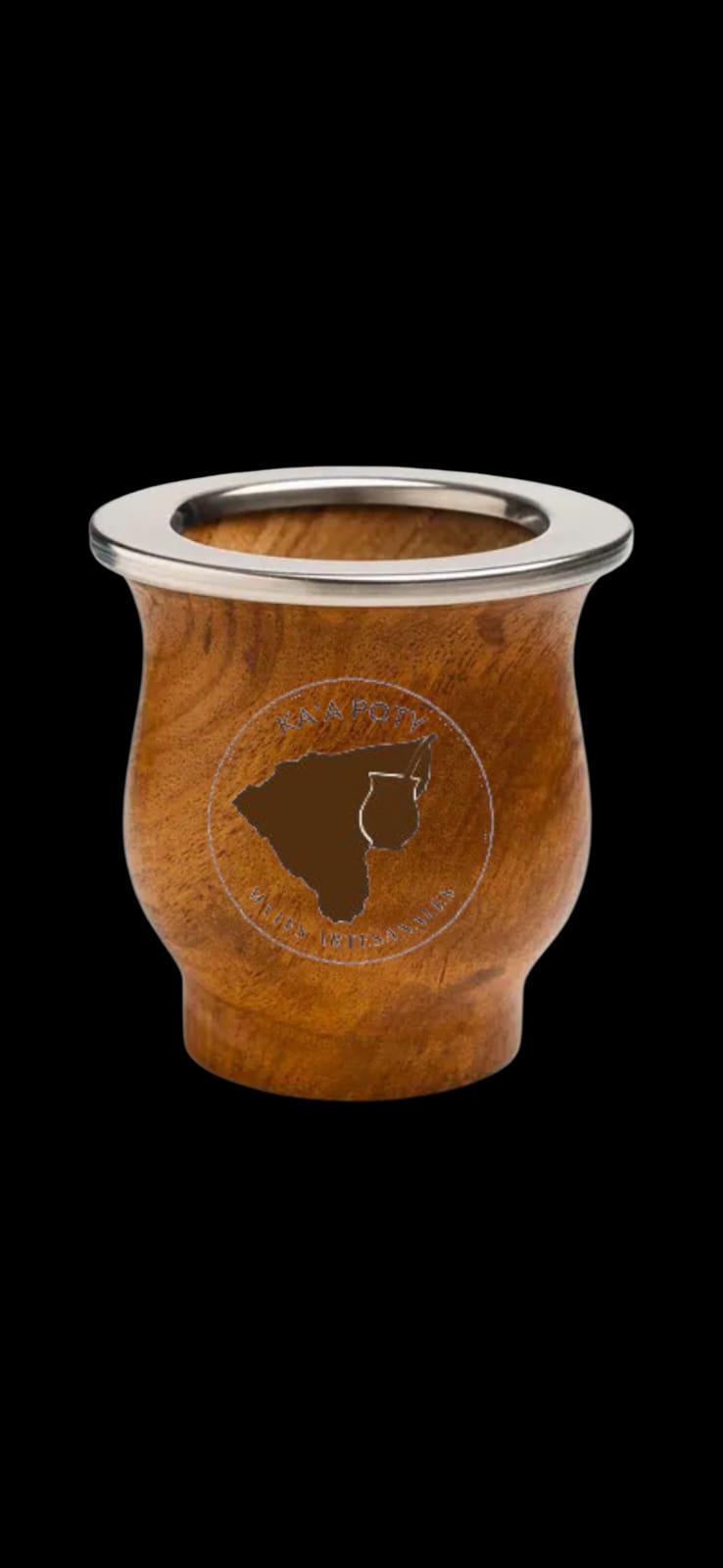 Mate de madera de algarrobo con detalle de alpaca