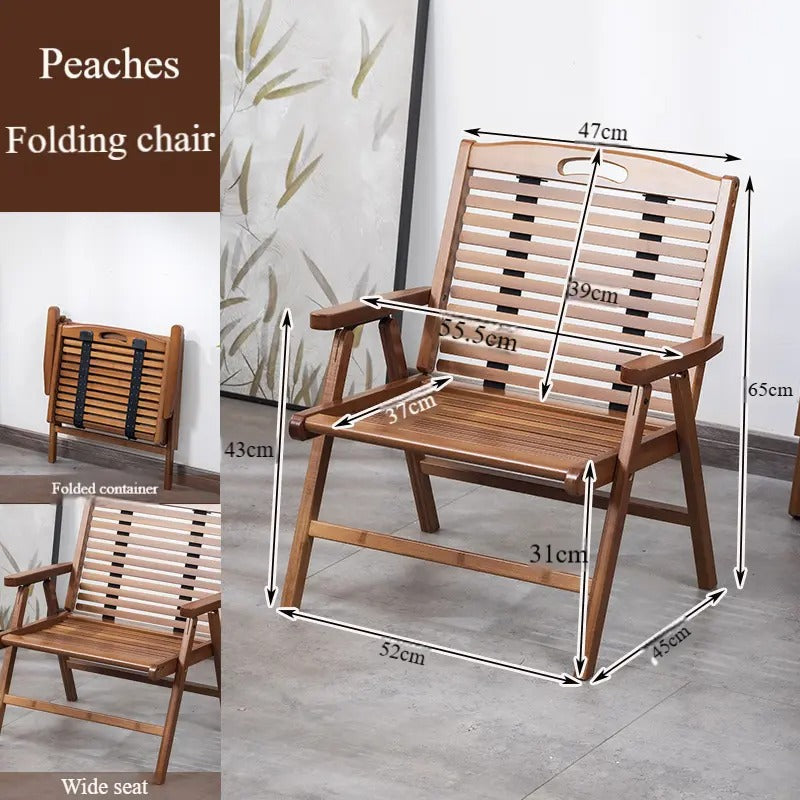 Camping Chair with Wooden Frame-3